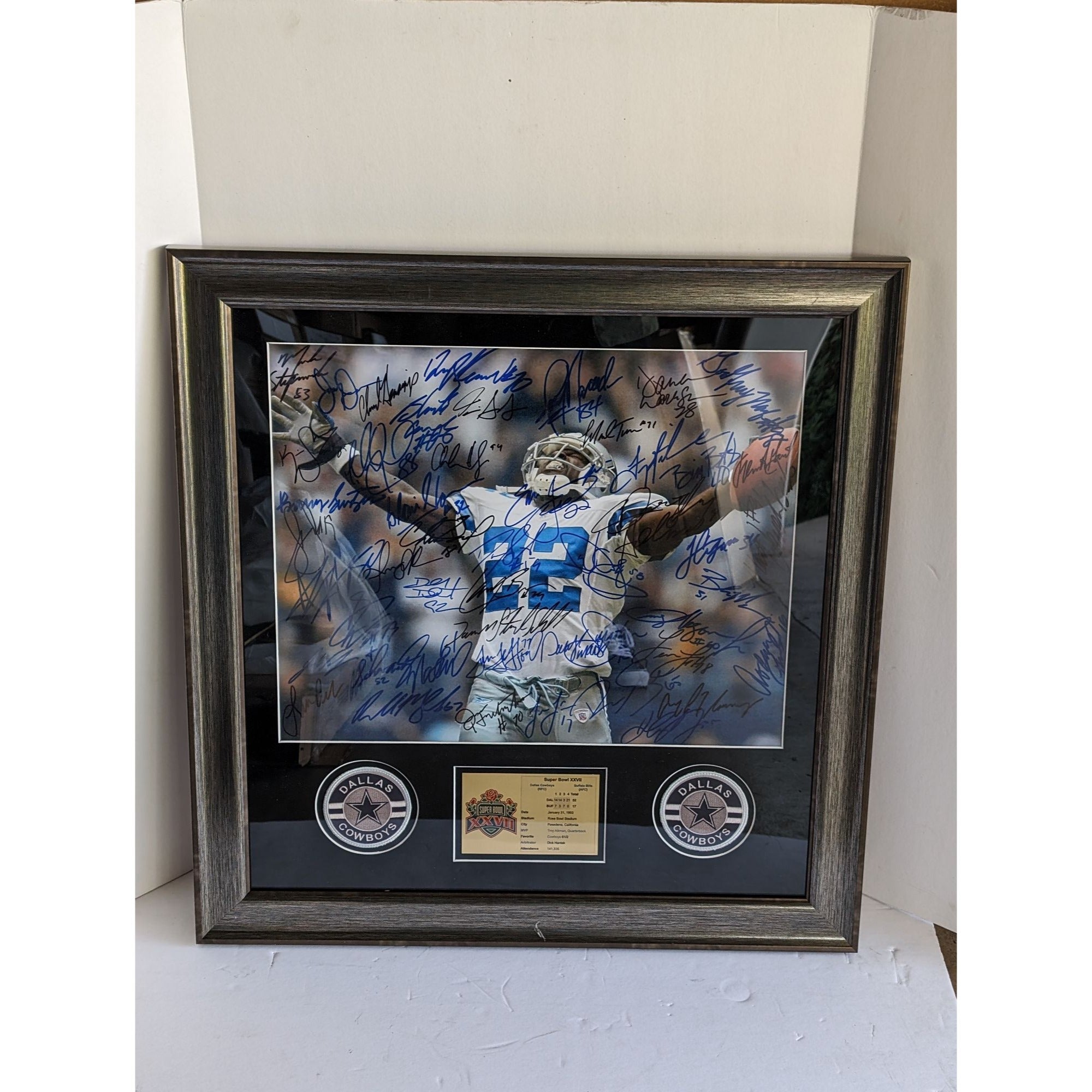 Dallas Cowboys 1992-93 Super Bowl champions team signed photo with proof