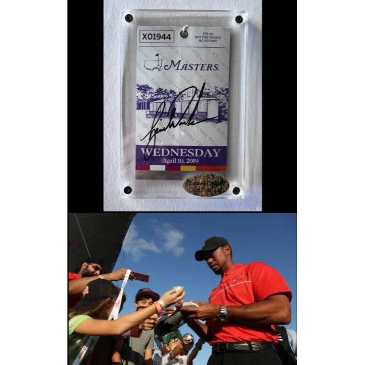 Tiger Woods 2019 Masters Golf Tournament ticket signed with proof