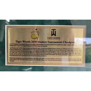 Tiger Woods 2019 Masters Champion signed & framed (32x26) Masters pin flag with signing proof