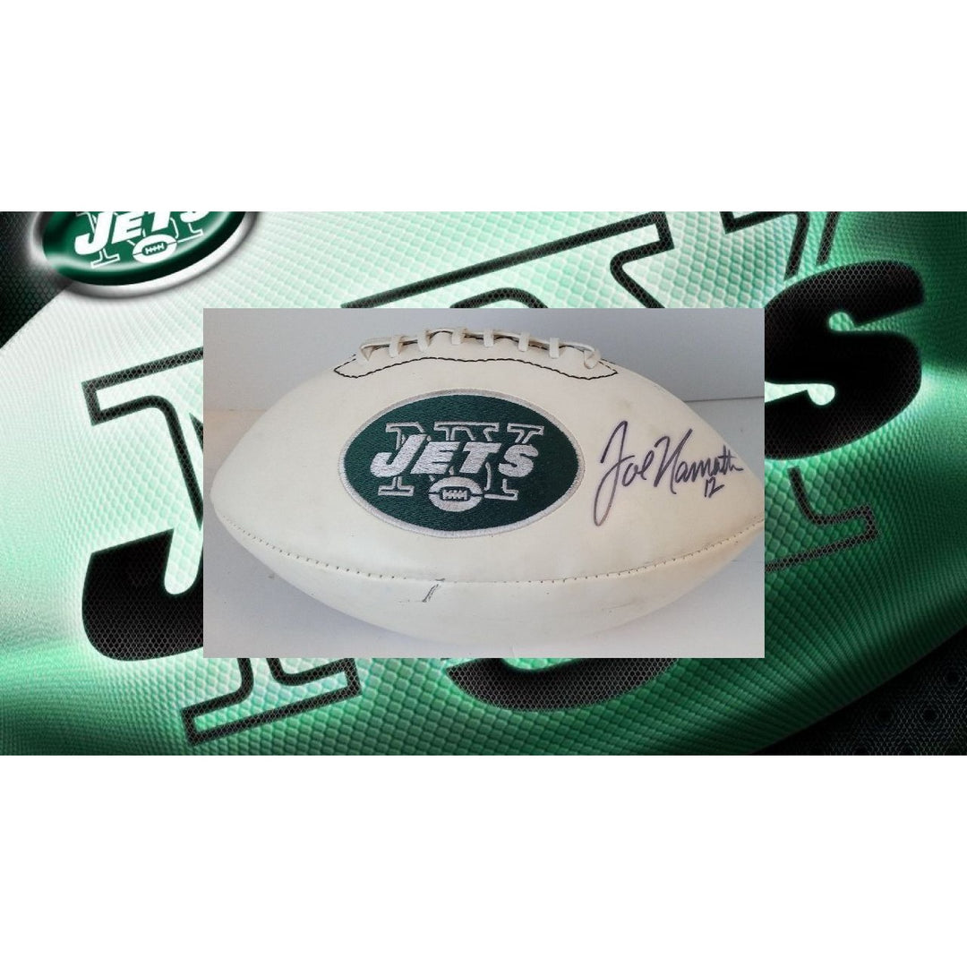 Joe Namath New York Jets full-size logo football signed with proof