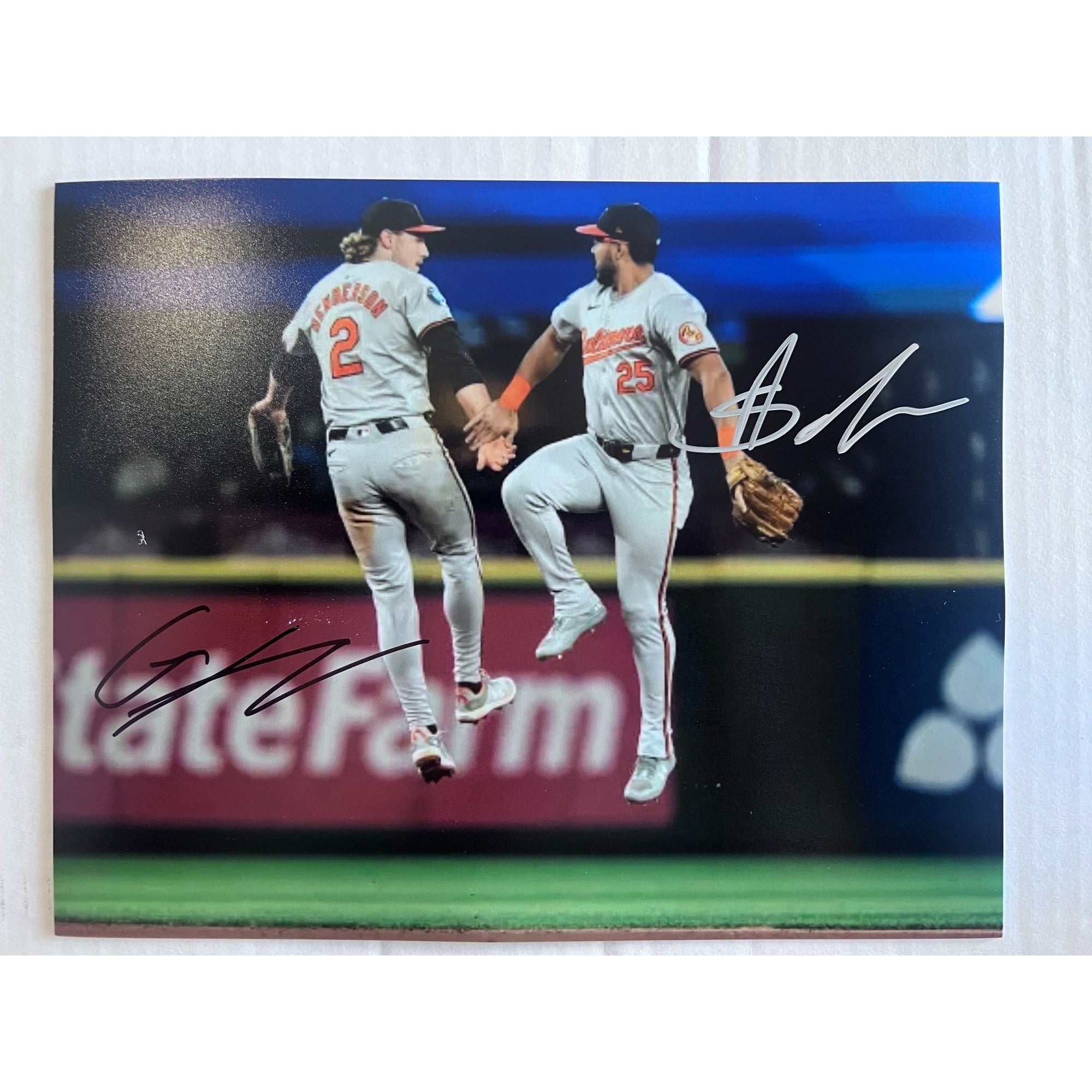 Baltimore Orioles Gunnar Henderson Anthony Santander 8x10 photo signed with proof