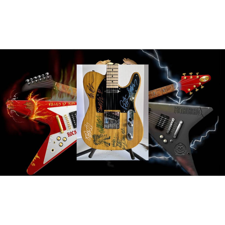 Fleetwood Mac Stevie Nicks Lindsey Buckingham Peter Greene Christie & Jon McVie Mick Fleetwood Telecaster full size electric guitar signed