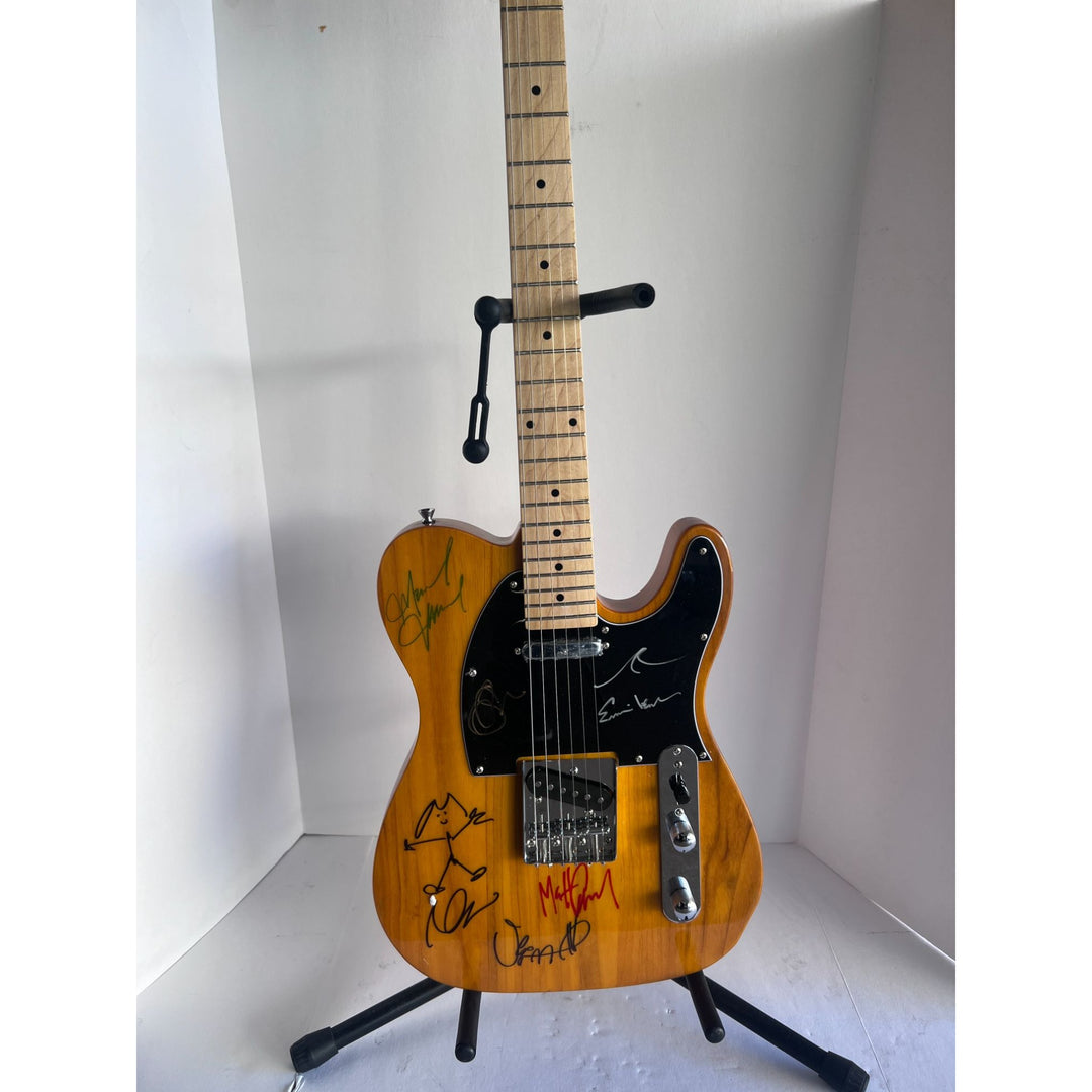 Pearl Jam Eddie Vedder, Jeff Ament, Stone Gossard, Matt Cameron and Mike McCready telecaster  electric guitar signed with proof