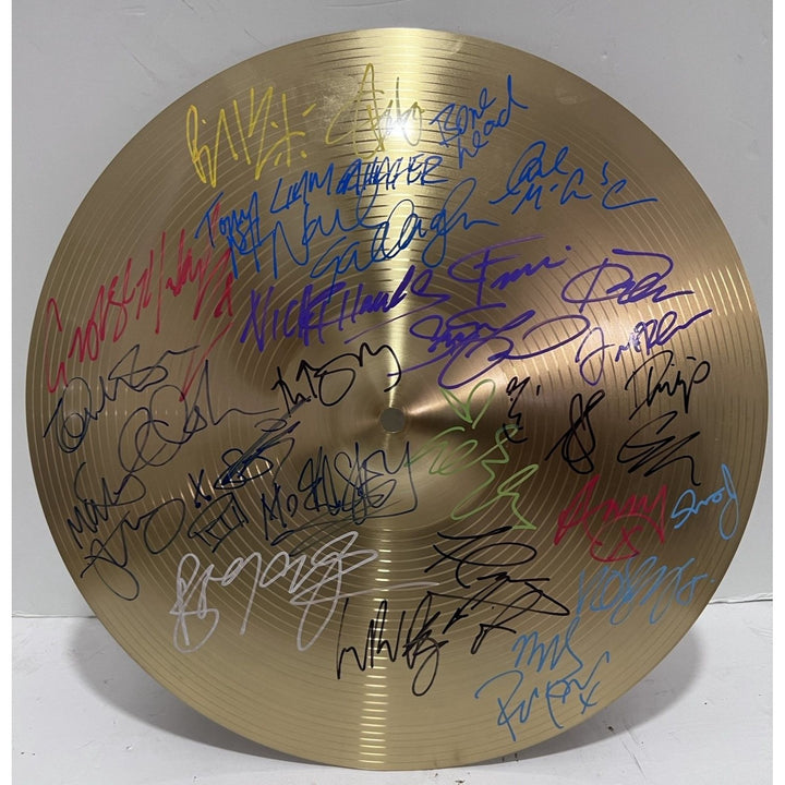 British Rock Legends 18 inch Cymbal one of a kind Oasis, Coldplay, Amy Winehouse George Michael Morrissey Robert Smith signed with proof