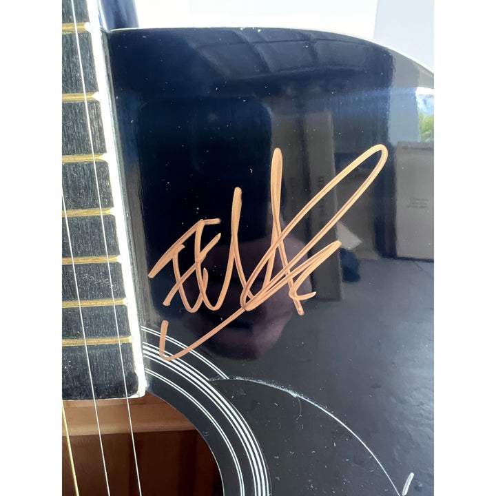 U2 Bono the edge Larry Mullen Adam Clayton Huntington full size acoustic guitar signed with proof