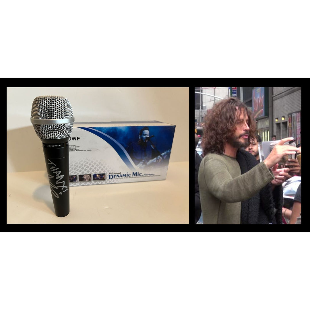 Chris Cornell Sound Garden microphone signed with proof