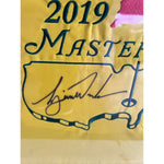 Load image into Gallery viewer, Tiger Woods 2019 Masters Champion signed &amp; framed (32x26) Masters pin flag with signing proof
