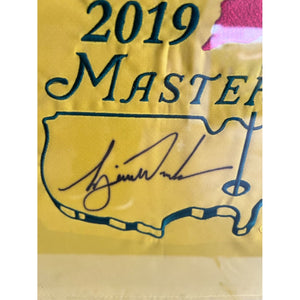 Tiger Woods 2019 Masters Champion signed & framed (32x26) Masters pin flag with signing proof