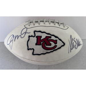 Joe Montana Marcus Allen Kansas City Chiefs full size logo football signed with proof