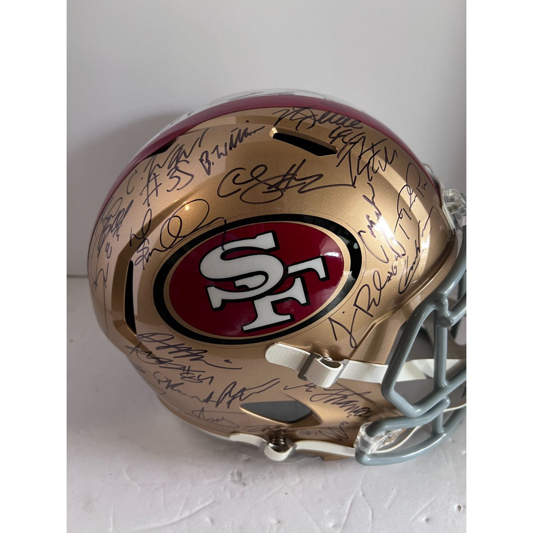 Brock Purdy George Kittle Deebo Samuel Christian McCaffrey Nick Bossa Fred Warner 2023-24 San Francisco 49ers Riddell Speed full size team