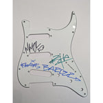 Load image into Gallery viewer, Travis Barker Mark Hoppus Tom DeLonge Blink-182 Fender Stratocaster electric guitar pickguard signed with proof
