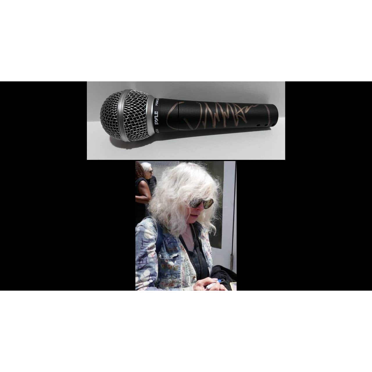 Deborah Harry Blondie microphone signed with proof