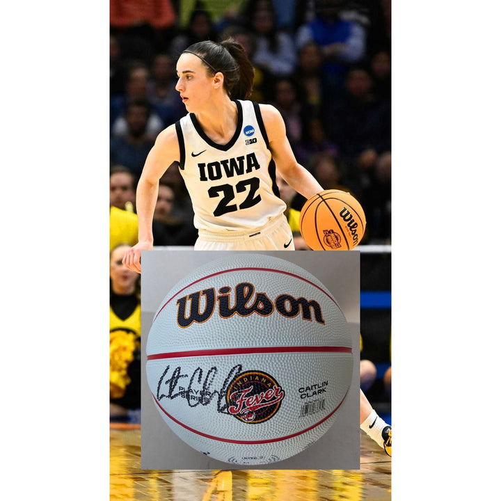 Caitlin Clark Indiana Fever 3/4 size logo basketball signed with proof