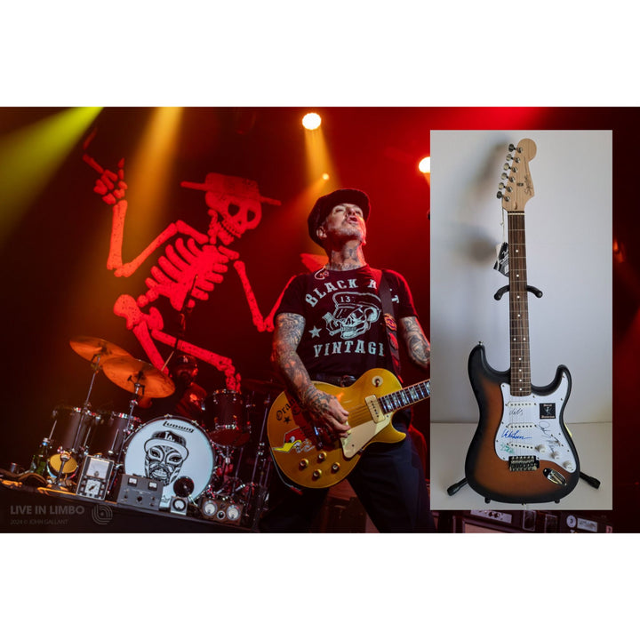 Mike Ness, Social Distortion Fender Stratocaster Squier electric guitar signed with proof