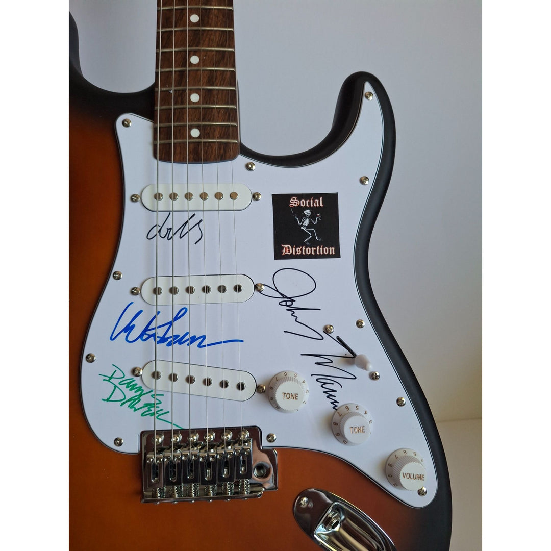Mike Ness, Social Distortion Fender Stratocaster Squier electric guitar signed with proof