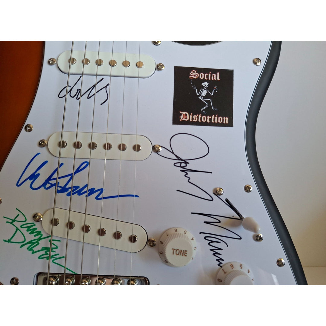Mike Ness, Social Distortion Fender Stratocaster Squier electric guitar signed with proof