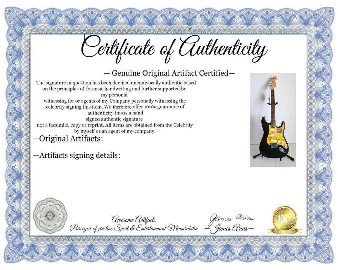 Eric Clapton, Ginger Baker, Jack Bruce, Cream, authentic Fender Stratocaster electric guitar signed with proof