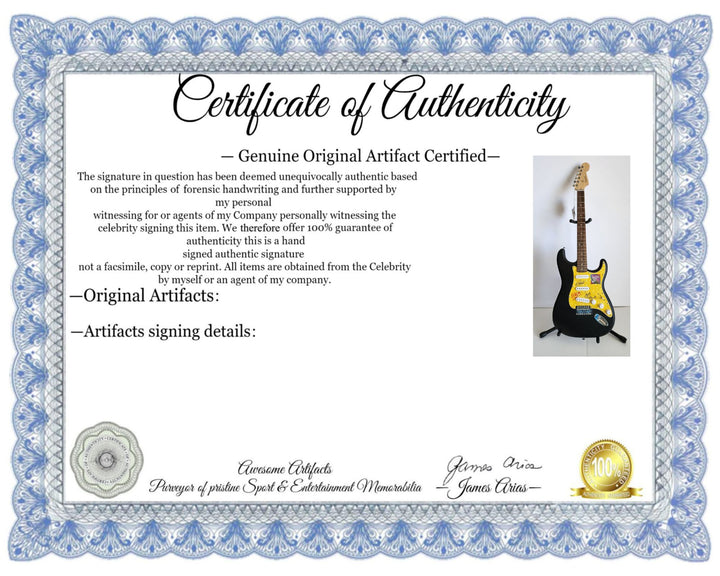 Eric Clapton, Ginger Baker, Jack Bruce, Cream, authentic Fender Stratocaster electric guitar signed with proof