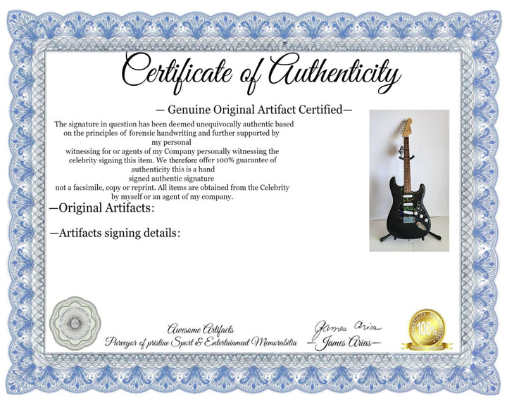 Maynard James, Keenan Danny Carey, Justin Chancellor, Adam Jones (Tool) authentic Fender Stratocasterelectric guitar signed with proof