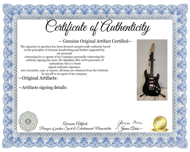 Boone, Benson Authentic Fender Stratocaster Squier electric guitar signed with proof