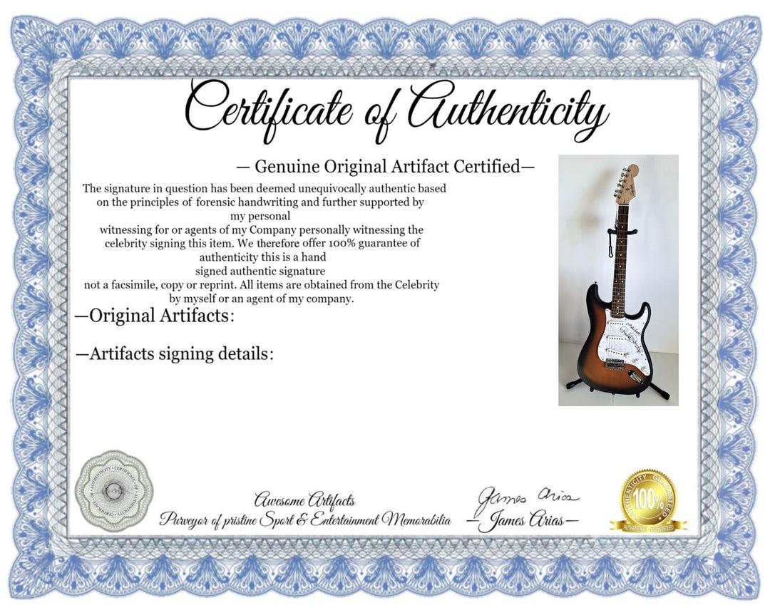 Randy Rhoads, Quiet Riot, Fender Stratocaster electric guitar signed with proof