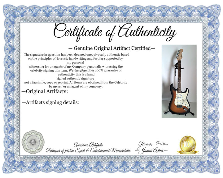 Chric Cornell Soundgarden & Eddie Vedder Pearl Jam, Fender Stratocaster electric guitar signed with proof