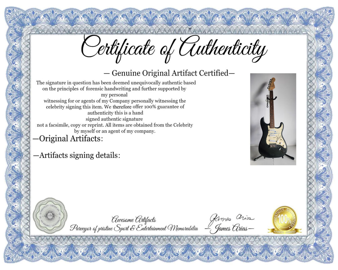 Eddie Vedder Pearl Jam and Chric Cornell Soundgarden, Fender Stratocaster electric guitar signed with proof