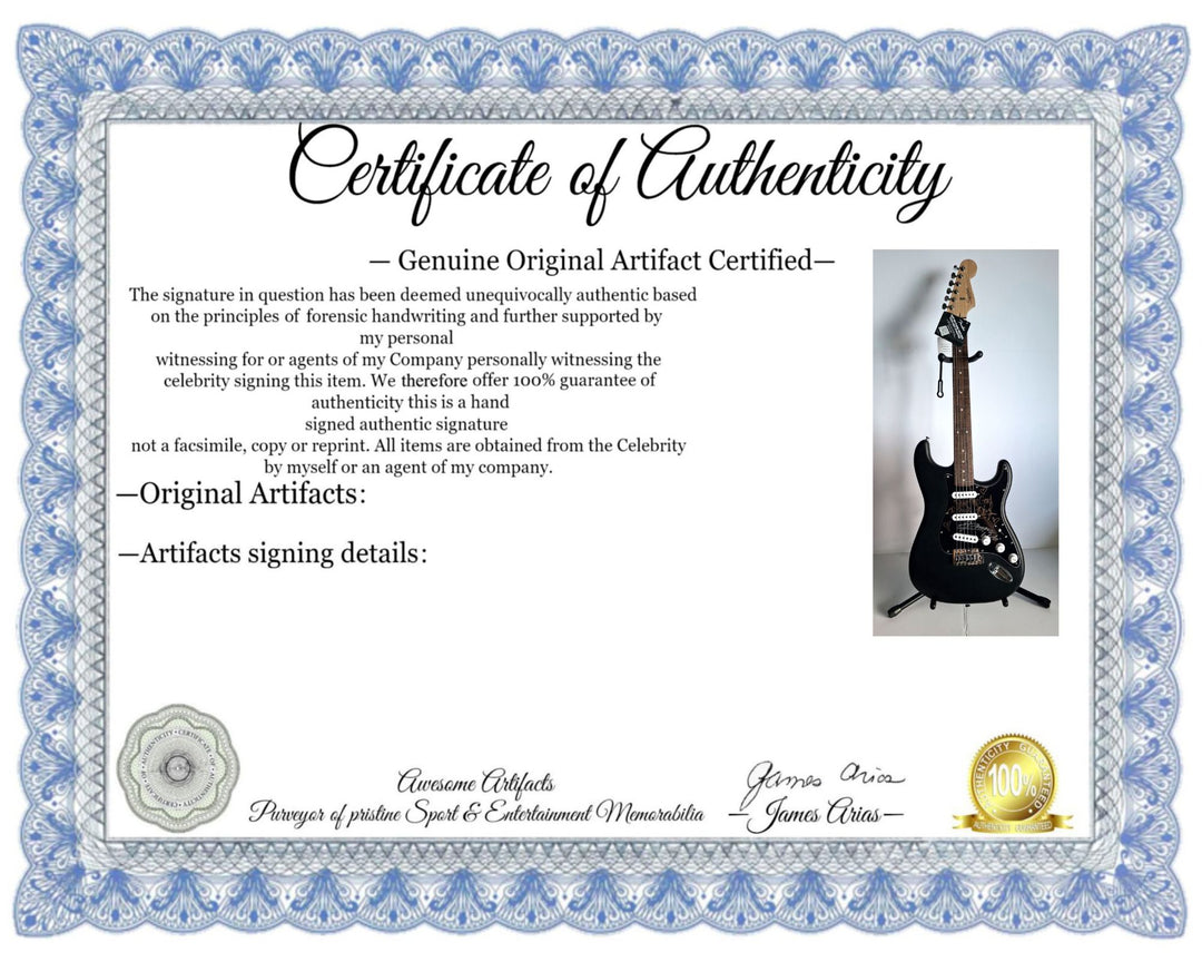 Marilyn Manson and Rob Zombie Fender Stratocaster electric guitar signed with proof