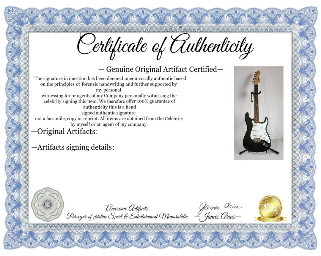 Eric Clapton incredible self sketch, Fender Stratocaster electric guitar, beautiful signature signed with proof