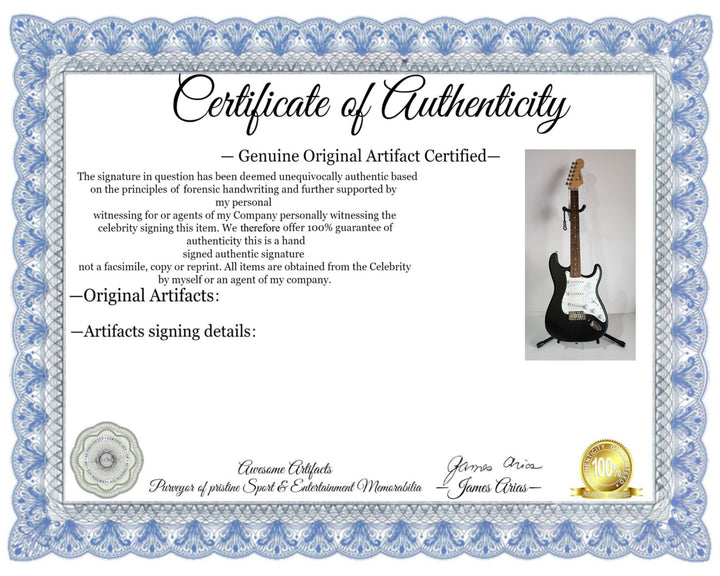 Eric Clapton incredible self sketch, Fender Stratocaster electric guitar, beautiful signature signed with proof