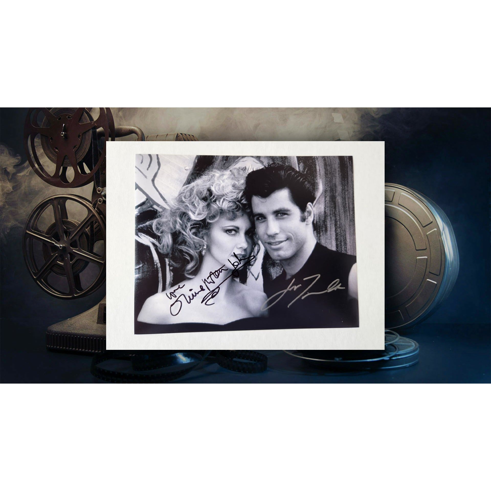Greece Olivia Newton-John and John Travolta 8x10 photo signed with proof