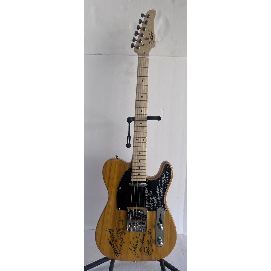 Keith Richards Eric Clapton Chuck Berry signed and inscribed Telecaster full size electric guitar signed with proof