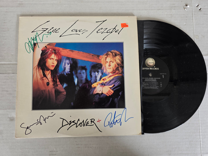 Gene Loves Jezebel signed Discover vinyl album by: Jay Aston, Pete Rizzo & James Stevenson