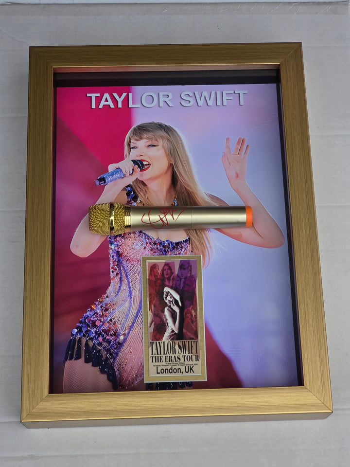 Taylor Swift Signed microphone with museum quality frame & proof 17x23