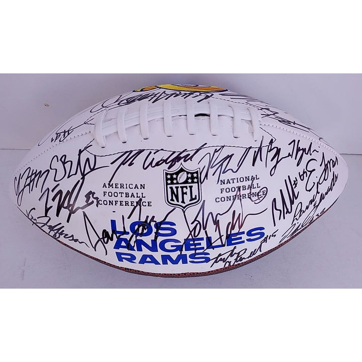 Los Angeles Rams 2021-22 team signed football with proof