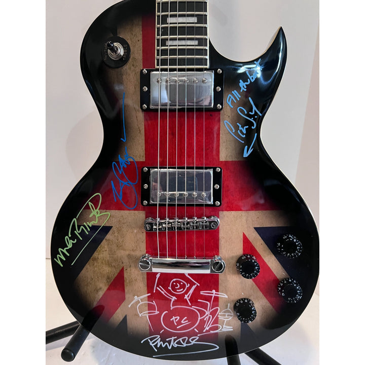 Genesis Phil Collins Peter Gabriel Tony Banks Electric guitar full size  signed