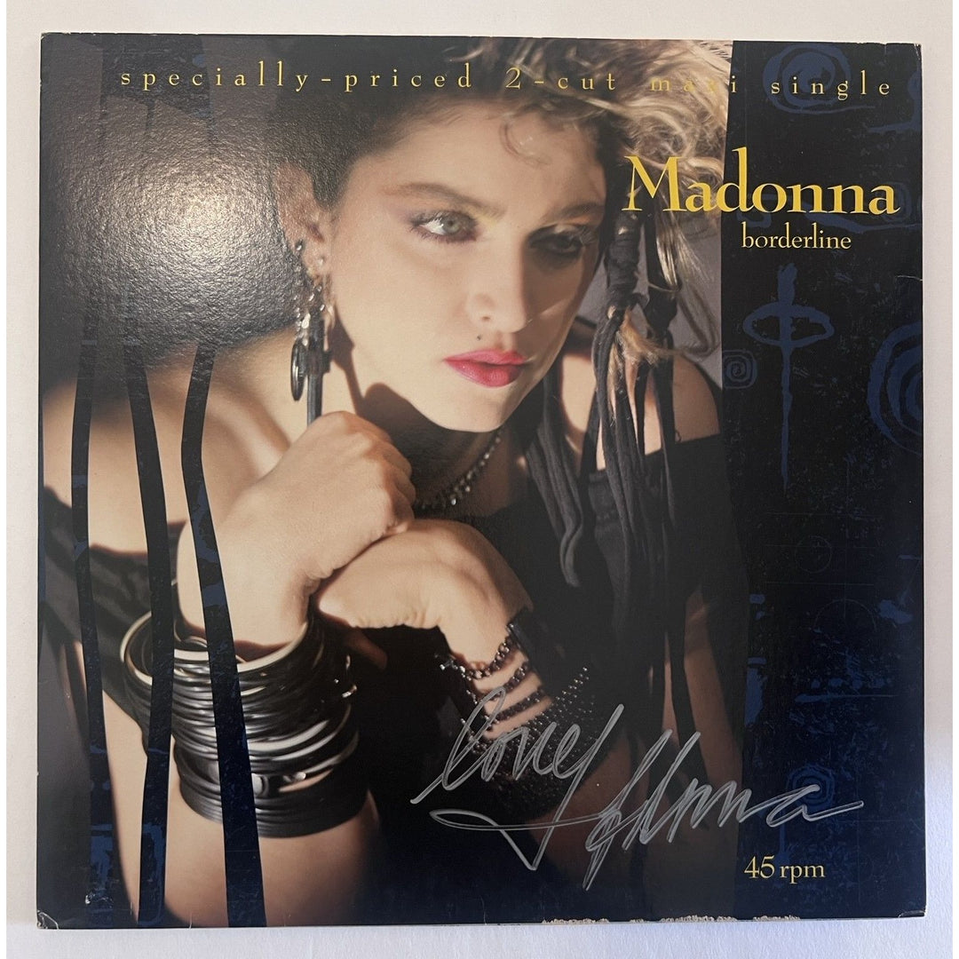 Madonna Ciccone original LP "Borderline" signed with proof