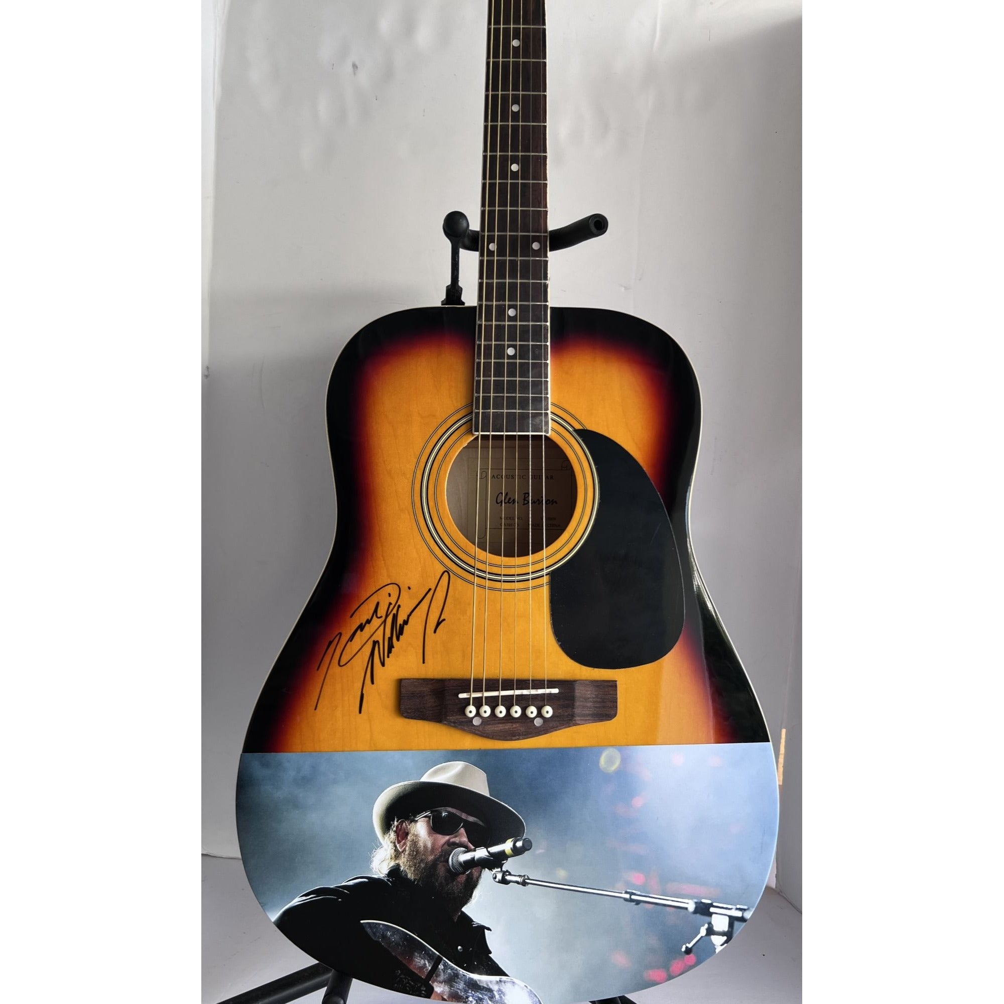 Hank Williams Jr acoustic guitar signed with proof