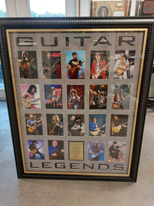 20 Rock n Roll guitar greats Keith Richards, Carlos Santana, Jeff Beck, Jimmy Page 32x45 framed and signed with proof