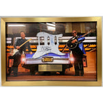 Load image into Gallery viewer, Eric Clapton and BB King Stratocaster electric guitar pickguard framed 34x24 and signed with proof
