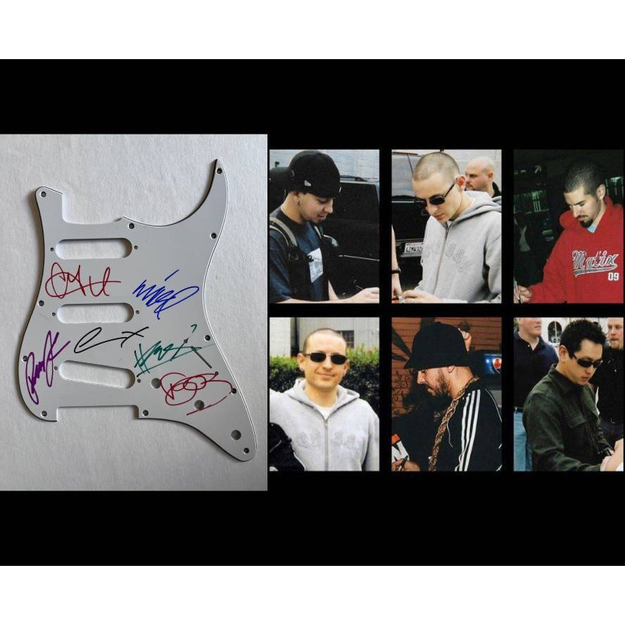 Chester Bennington Lincoln Park Stratocaster electric guitar pick guard signed with proof