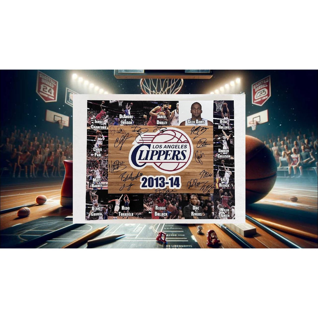 Los Angeles Clippers 2013-14 team sign 16x20 photo with proof