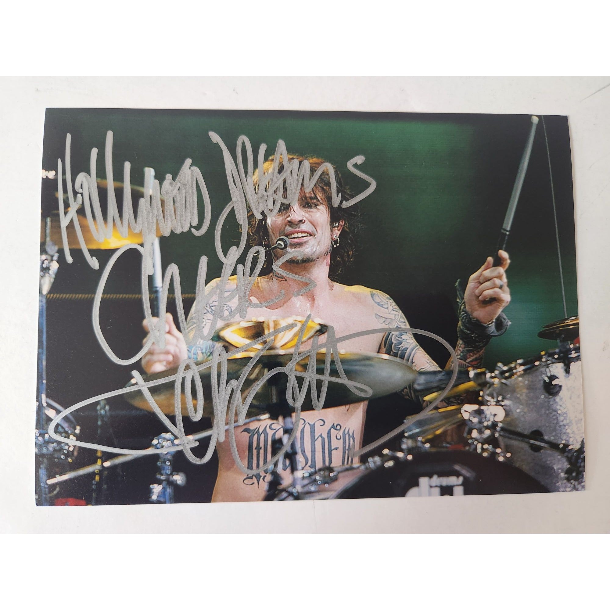 Tommy Lee Motley Crue legendary drummer 5x7 photo signed with proof