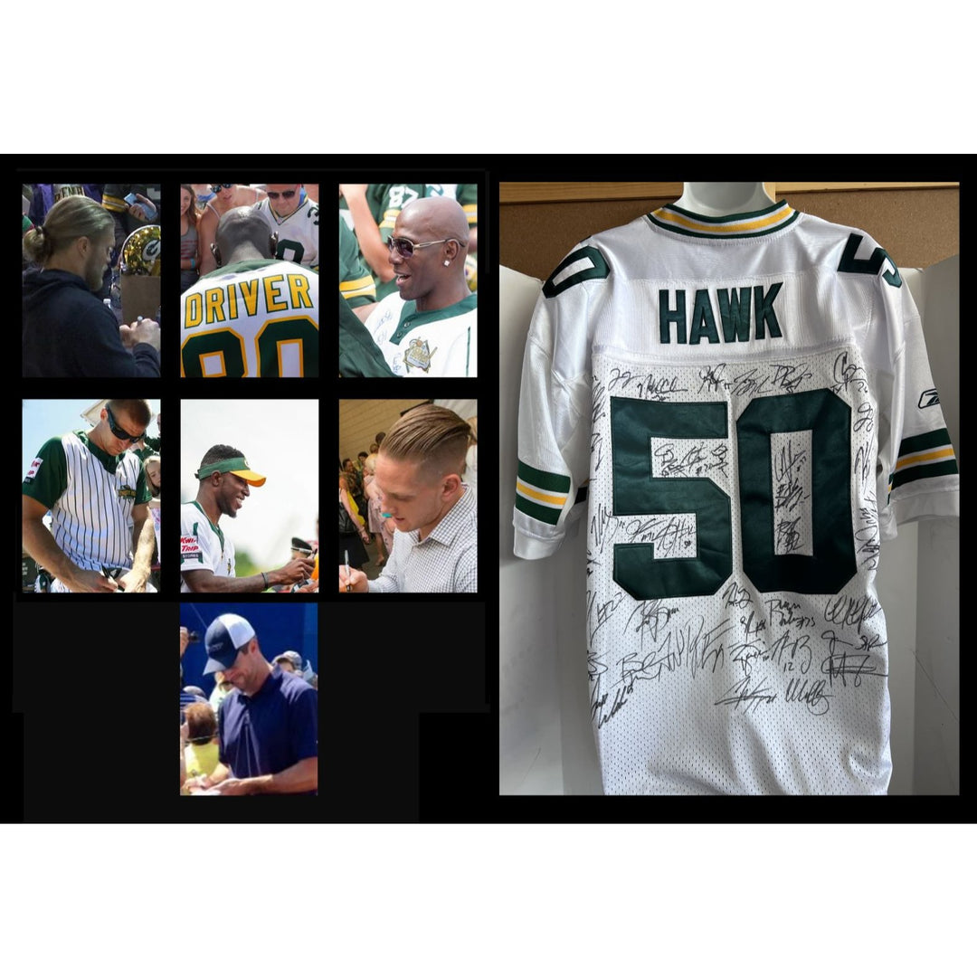 Green Bay Packers AJ Hawk game model Jersey team signed 2009 Green Bay Packers Super Bowl champions