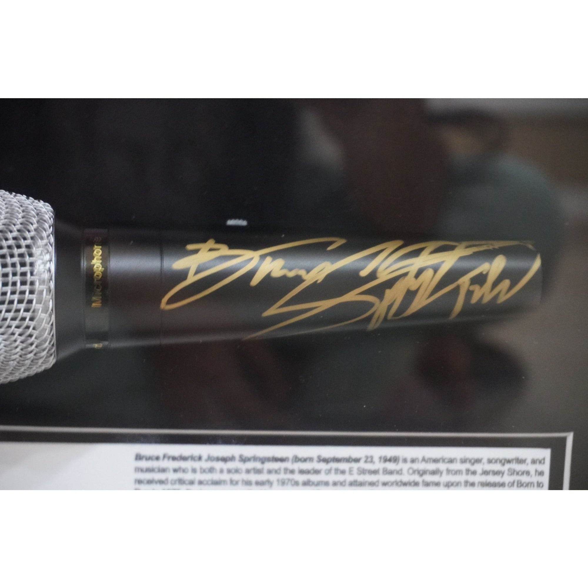 Bruce Springsteen One of a Kind microphone signed and framed with proof