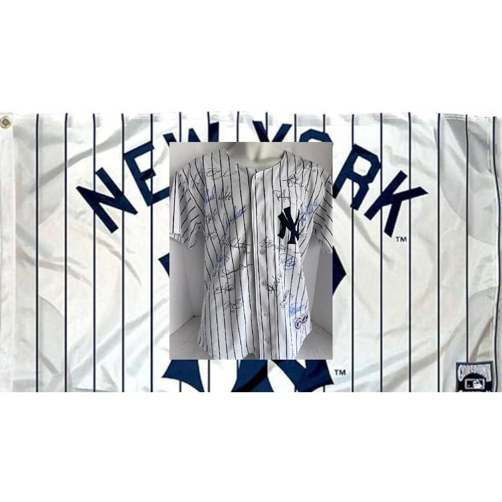 New York Yankees Baseball Majestic Jersey 2009 World Series team signed with proof