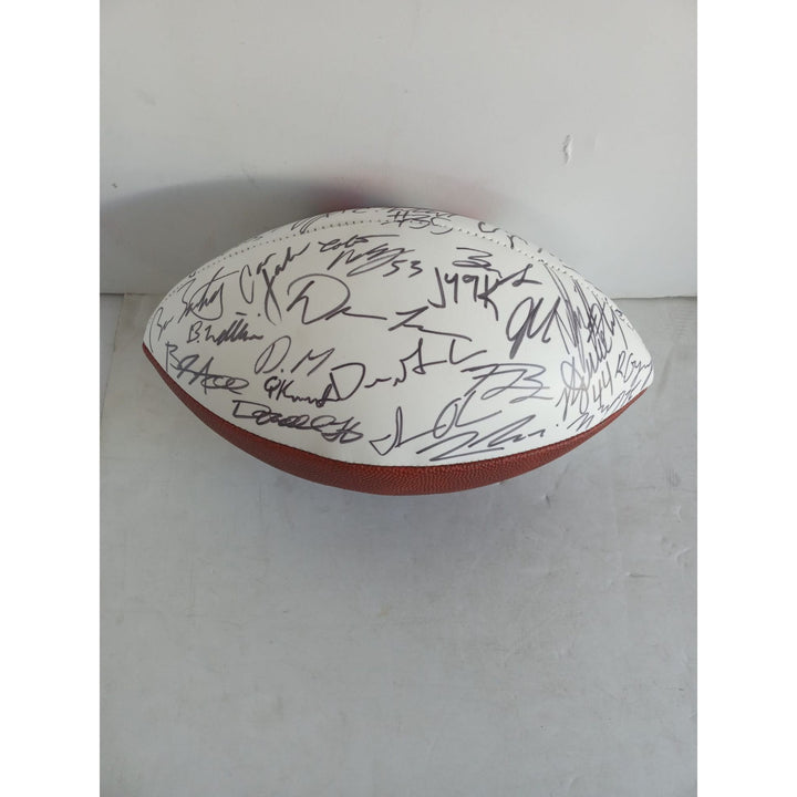 San Francisco 49ers Christian McCaffrey George Kittle 2023 24 NFC champions team signed football with proof