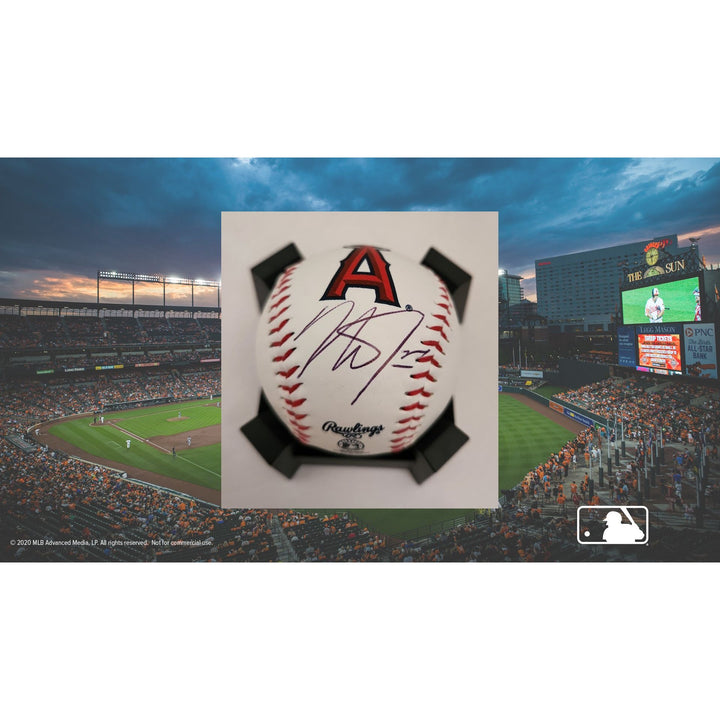 Mike Trout California Angels Rawlings Baseball signed with proof free acrylic display case