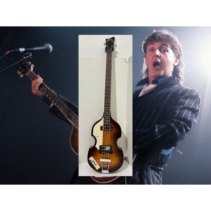 Paul McCartney of the Beatles & Wings Hofner left handed Bass guitar just like he played signed with proof