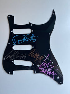 Eddie Van Halen, David Lee Roth, Alex Van Halen, Michael Anthony Fender Stratocaster guitar pickguard signed with proof